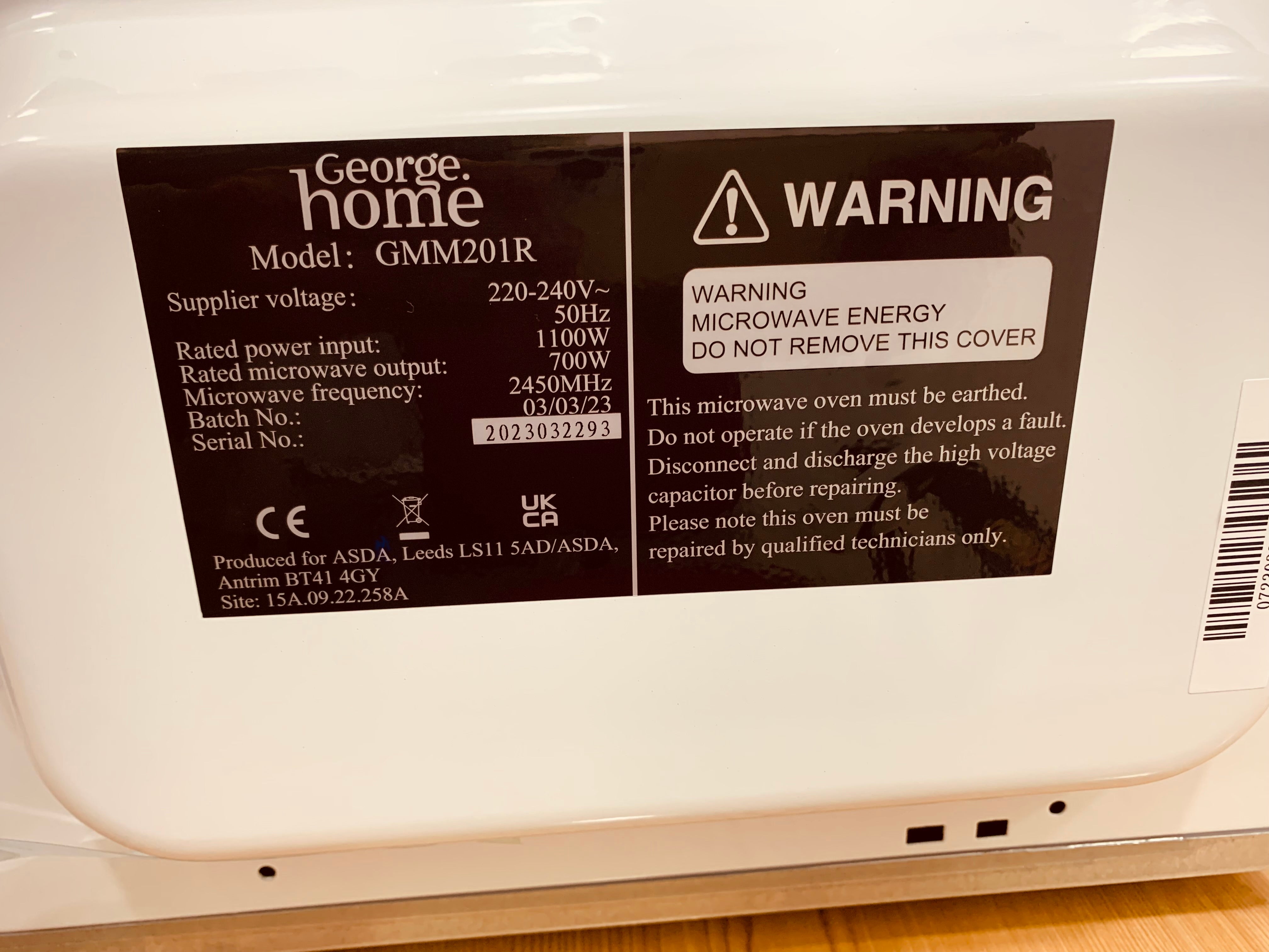 George Home England Brand Microwave