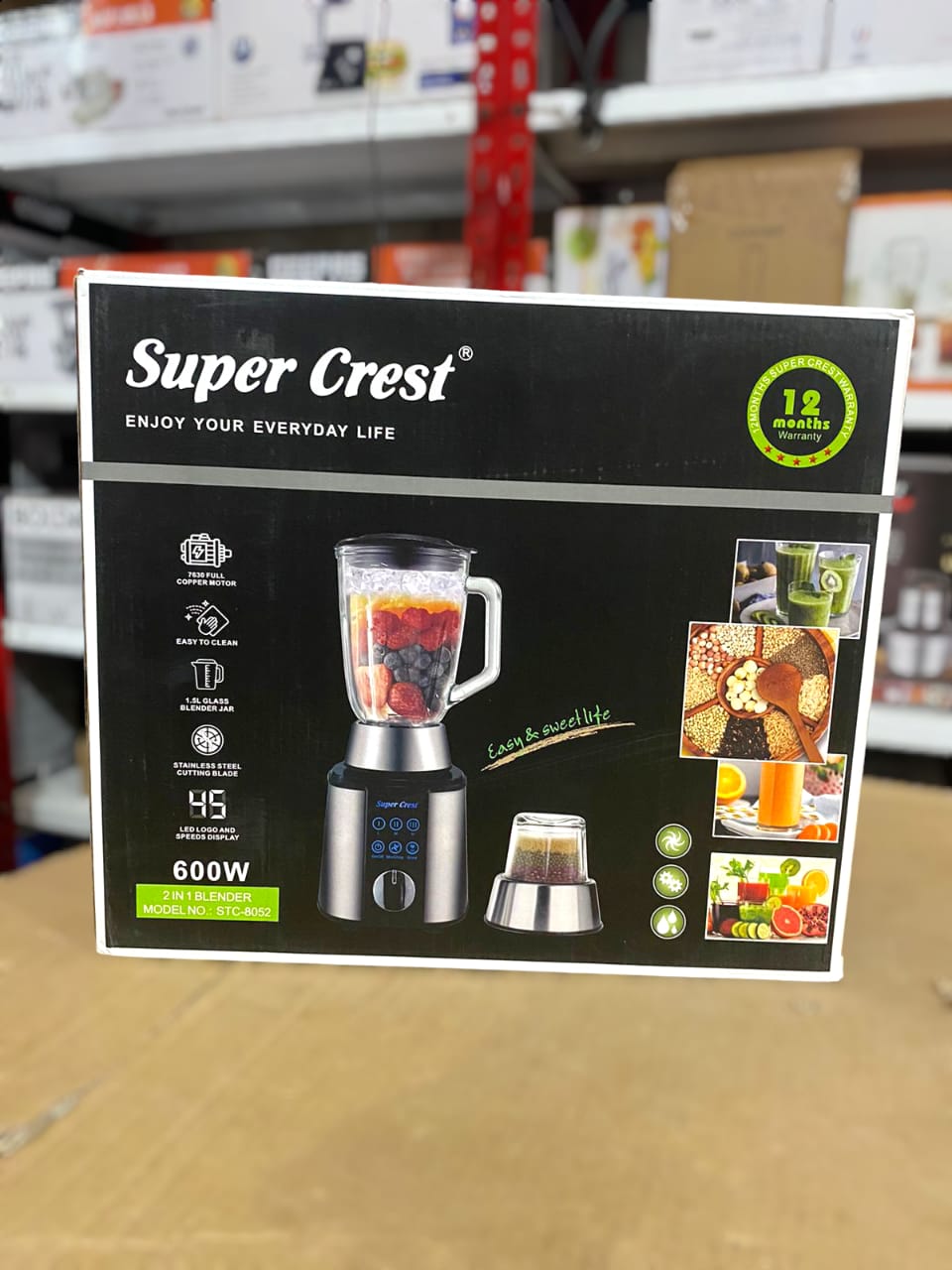 SUPER CREST 2 in 1 Digital Blender 600W SCT-8052