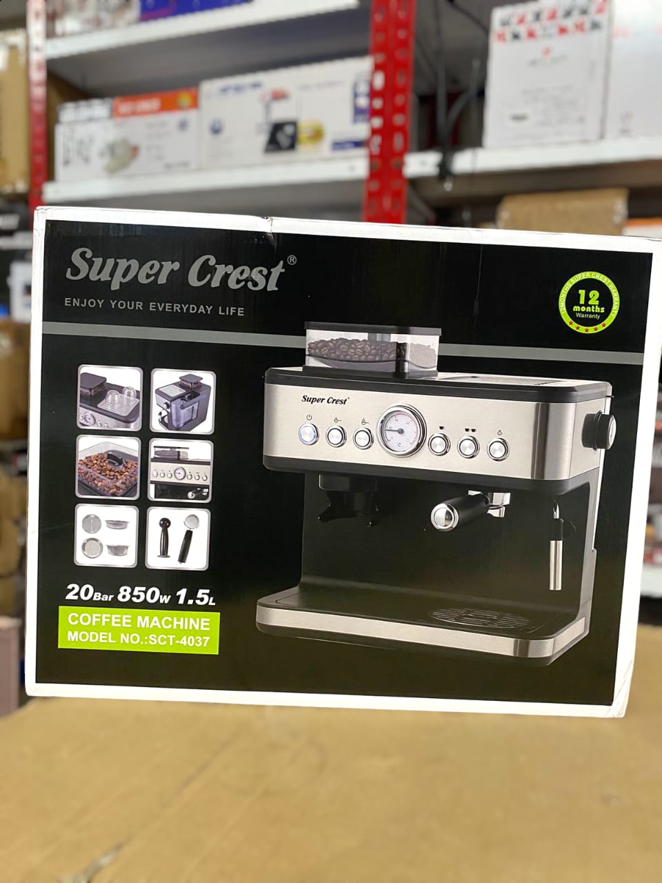 SUPER CREST 2 in 1 Coffee Machine 850W SCT-4037