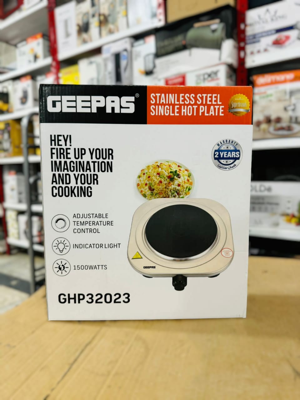 GEEPAS 1500W Steel Hot Plate-32023