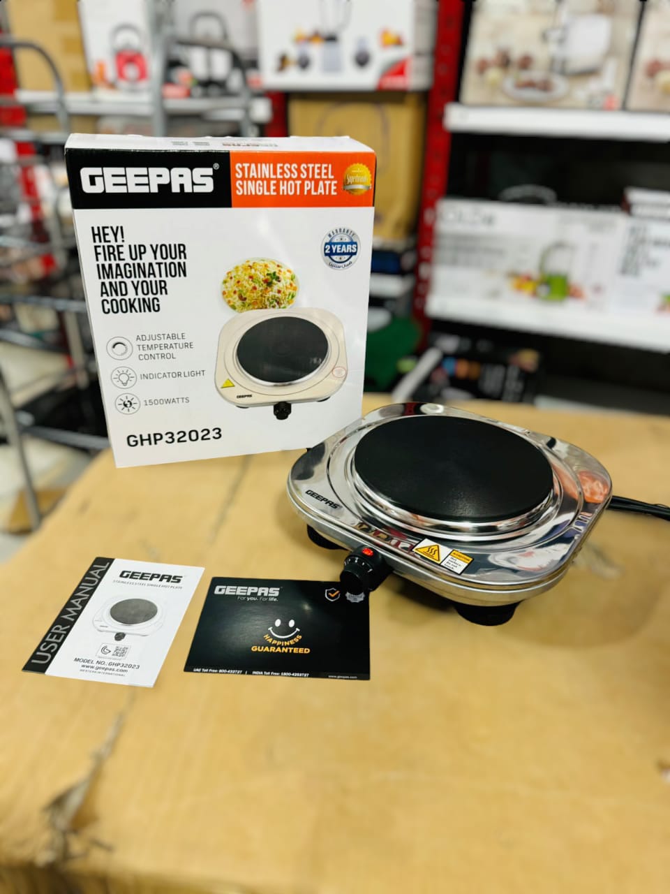 GEEPAS 1500W Steel Hot Plate-32023