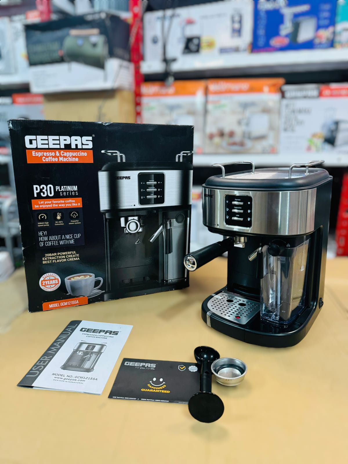 GEEPAS 1250W 3 in 1 Coffee Machine-1215