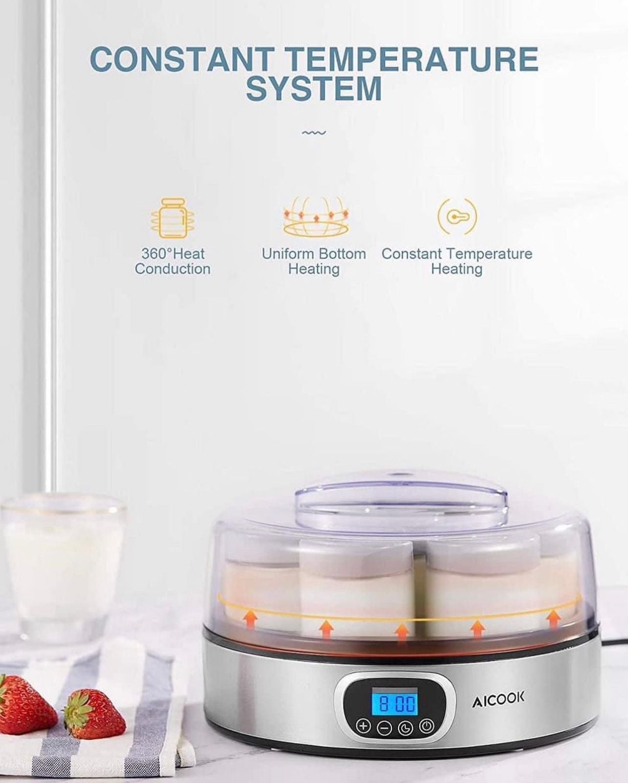 AICOOK Automatic Digital Yogurt Maker